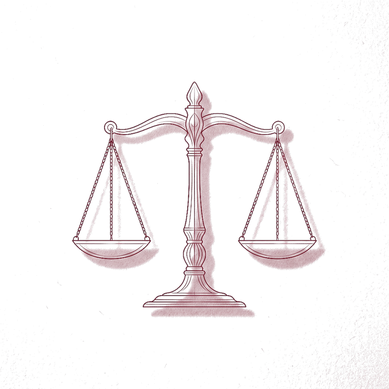 Balanza de la justicia en movimiento
